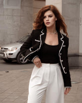 Black Blazer With White Pants
